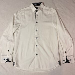 COOGI Luxe Men's Polka Dot Collar Dress Shirt vintage workwear